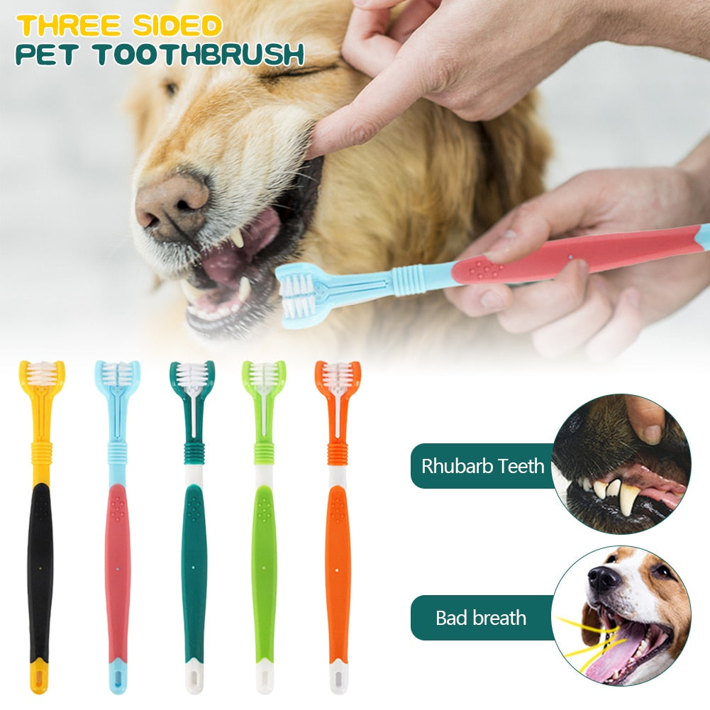 Multi-Angle Three Sided Pet Toothbrush